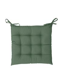 Tweekleurig geweven outdoor stoelkussen St. Maxime, Donkergroen, zwart, 38 x 38 cm