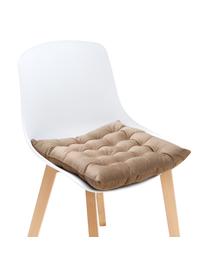 Galette de chaise réversible en velours/velours côtelé Milana, Beige, larg. 40 x long. 40 cm