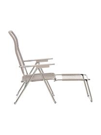 Transat de jardin avec repose-pieds Spaghetti, Taupe