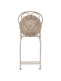 Mobilier de balcon, pliable Bovery, 3 élém., Métal, enduit, Beige, Lot de différentes tailles