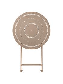 Mobilier de balcon, pliable Bovery, 3 élém., Métal, enduit, Beige, Lot de différentes tailles