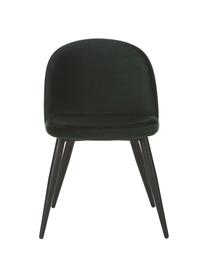 Moderní sametová čalouněná židle Amy, 2 ks, Tmavě zelená