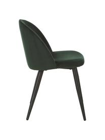 Chaise moderne en velours, rembourrée Amy, 2 pièces, Vert