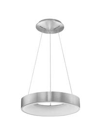 Dimbare LED hanglamp Rando in zilverkleur, Lampenkap: gecoat aluminium, Diffuser: acryl, Baldakijn: gecoat aluminium, Zilverkleurig, Ø 60 x H 6 cm