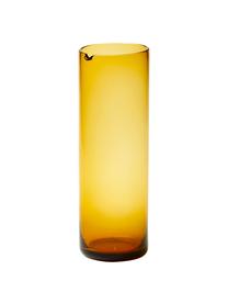 Mondgeblazen glazen karaf Bloom in geel, 1 L, Mondgeblazen glas, Geel, Ø 8 x H 24 cm, 1 L