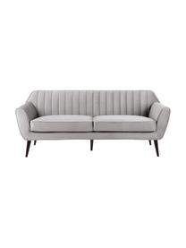 Samt-Sofa Weaver (3-Sitzer) in Grau mit Holz-Füssen, Bezug: 100% Polyestersamt, Rahmen: Schichtholz, Beine: Gummibaumholz, Grau, B 196 x T 85 cm