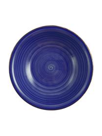 Platos hondo artesanal Baita, 6 uds., Gres (dolomita) pintado a mano, Azul, Ø 22 cm