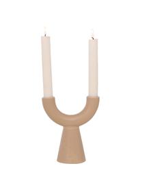 Bougeoir grès blanc/beige Shalea, 2 élém., Grès cérame, Blanc, beige, larg. 14 cm, haut. 16 cm