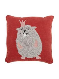 Coussin Hamster, Rouge, gris, couleur saumon