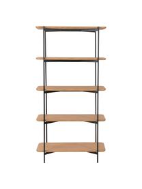 Libreria in legno e metallo Easy, Ripiani: pannello di fibra a media, Struttura: metallo rivestito, Nero, marrone, Larg. 90 x Alt. 175 cm