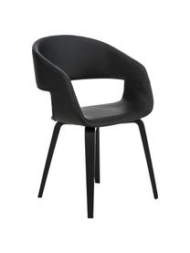 Sedie con braccioli  Nova, 2 pz., Gambe: compensato di rovere vern, Rivestimento: similpelle (poliuretano), Nero, L 50 x A 77 cm