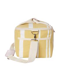 Borsa termica Retro, 40% cotone, 40% poliestere, 15% PVC riciclato, 5% pelle, Giallo, bianco crema, Larg. 32 x Alt. 20 cm