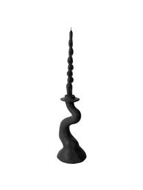 Candelabro con forma orgánica Organic Swirl, Poliresina, Negro, Ø 11 x Al 25 cm