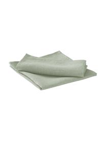 Servilletas de lino Heddie, 2 uds., 100% lino, Gris verdoso, An 45 x L 45 cm