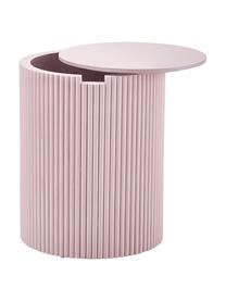 Mesa auxiliar de madera Nele, con función de almacenamiento, Tablero de fibras de densidad media (MDF) chapado en madera de fresno, Rosa, Ø 40 x Al 51 cm