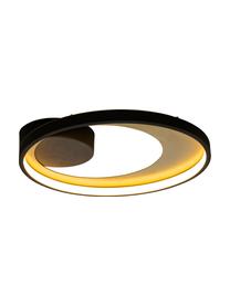 Dimmbare LED-Deckenleuchte Carat in Schwarz/Gold, Lampenschirm: Aluminium, beschichtet, Baldachin: Metall, beschichtet, Goldfarben, Schwarz, Ø 36 x H 7 cm