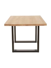 Table en bois massif Oliver, Chêne sauvage, noir