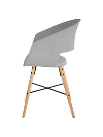 Sillas con reposabrazos Luna, 2 uds., Patas: madera de haya pintada, Gris, An 52 x Al 81 cm