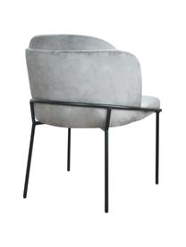 Sametová čalouněná židle Polly, Světle šedá, Š 57 cm, H 55 cm
