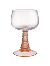 Weingläser Constance, 6 Stück, Glas, Transparent, Pastellorange, Ø 8 x H 13 cm, 230 ml