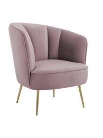 Fauteuil cocktail en velours mauve Louise, Velours mauve, larg. 76 x prof. 75 cm