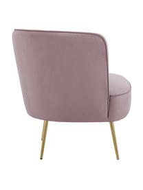 Fluwelen fauteuil Louise in mauve, Bekleding: fluweel (polyester), Poten: gecoat metaal, Fluweel mauve, B 76 x D 75 cm