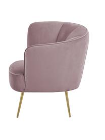 Samt-Cocktailsessel Louise in Mauve, Bezug: Samt (Polyester) Der hoch, Samt Mauve, B 76 x T 75 cm