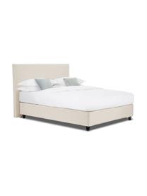 Cama continental Premium Eliza, Patas: madera de abedul maciza p, Tejido beige, 140 x 200 cm, dureza 2