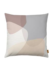 Housse de coussin à imprimé géométrique Graphic, Beige, gris, crème, vieux rose