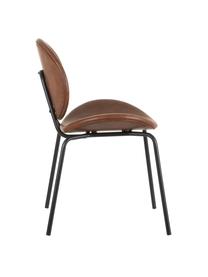 Čalouněná židle z imitace kůže Frankie, Karamelově hnědá, černá