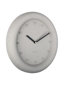 Reloj de pared Petra, Poliresina con superficie texturizada, Gris, negro, dorado, Ø 30 cm