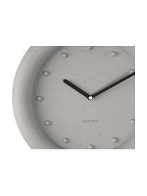 Reloj de pared Petra, Poliresina con superficie texturizada, Gris, negro, dorado, Ø 30 cm