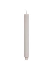 Velas cónicas Ribbed, 2 uds., Parafina, Beige, Ø 2 x Al 25 cm