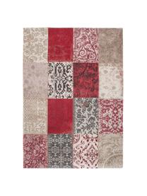 Žinylkový koberec s patchworkovým vzorem Multi, Červená, béžová, černá