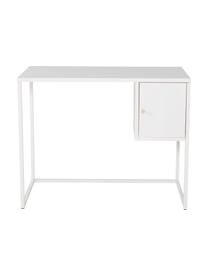 Bureau étroit blanc Bakal, Acier, enduit, Blanc, larg. 95 x prof. 45 cm