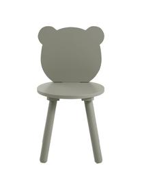 Chaise verte en bois pour enfant Beary, 2 pièces, Bois de pin, MDF (panneau en fibres de bois à densité moyenne), laqué, Vert, larg. 30 x haut. 58 cm