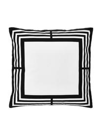 Housse de coussin 45x45 blanc noir Zahra, Blanc, noir