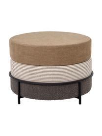 Pouf marrone Como, Rivestimento: poliestere Il rivestiment, Gambe: metallo rivestito, Tessuto marrone, Ø 60 x Alt. 40 cm