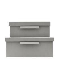 Set 2 scatole File, Carta, Grigio, Set in varie misure