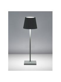 Mobiele dimbare LED outdoor tafellamp Trellia, Lampenkap: gelakt aluminium, Diffuser: kunststof, Lampvoet: gelakt aluminium, Saliegroen, Ø 12 x H 38 cm