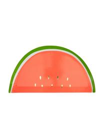 Piatto di carta Watermelon, 8 pz., Carta, sventato, Rosso, verde, dorato, Larg. 28 x Prof. 15 cm