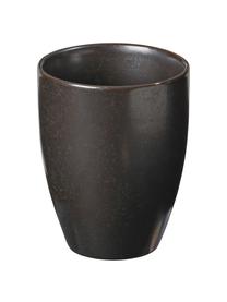 Tazza fatta a mano Esrum Night 4 pz, Gres smaltato, Marrone grigiastro lucido argenteo opaco, Ø 8 x Alt. 10 cm