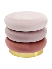 Pouf imbottito in velluto Sandwich, Rivestimento: poliestere, Sottostruttura: truciolato, Rosa, Ø 40 x Alt. 40 cm