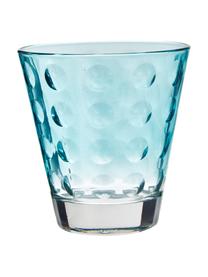 Vasos de colores con relive Gunnar, 6 uds., Vidrio, Multicolor, Ø 9 x Al 9 cm, 560 ml