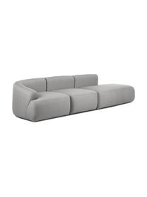 Chaise longue componibile Sofia, Rivestimento: 100% polipropilene Con 23, Struttura: legno di pino massiccio, , Piedini: plastica, Tessuto grigio, Larg. 340 x Prof. 95 cm, schienale a destra