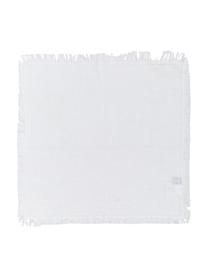 Serviettes de table en coton avec franges Hilma, 2 pièces, Blanc