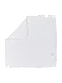 Katoenen servetten Hilma met franjes, 2 stuks, Katoen, Wit, 45 x 45 cm