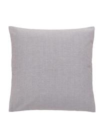 Povlak na polštář s dřevěnými knoflíčky, 60 % polyester, 25 % bavlna, 15 % len, Šedá, Š 45 cm, D 45 cm