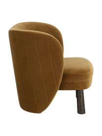 Fluwelen fauteuil Tress in bruin, Bekleding: 89 % katoen, 11 % polyest, Frame: multiplex, Poten: grenenhout, FSC-gecertifi, Fluweel bruin, B 72 x D 75 cm