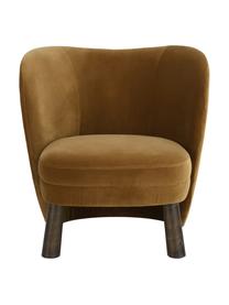 Fauteuil cocktail velours brun Tress, Velours brun, larg. 72 x prof. 75 cm